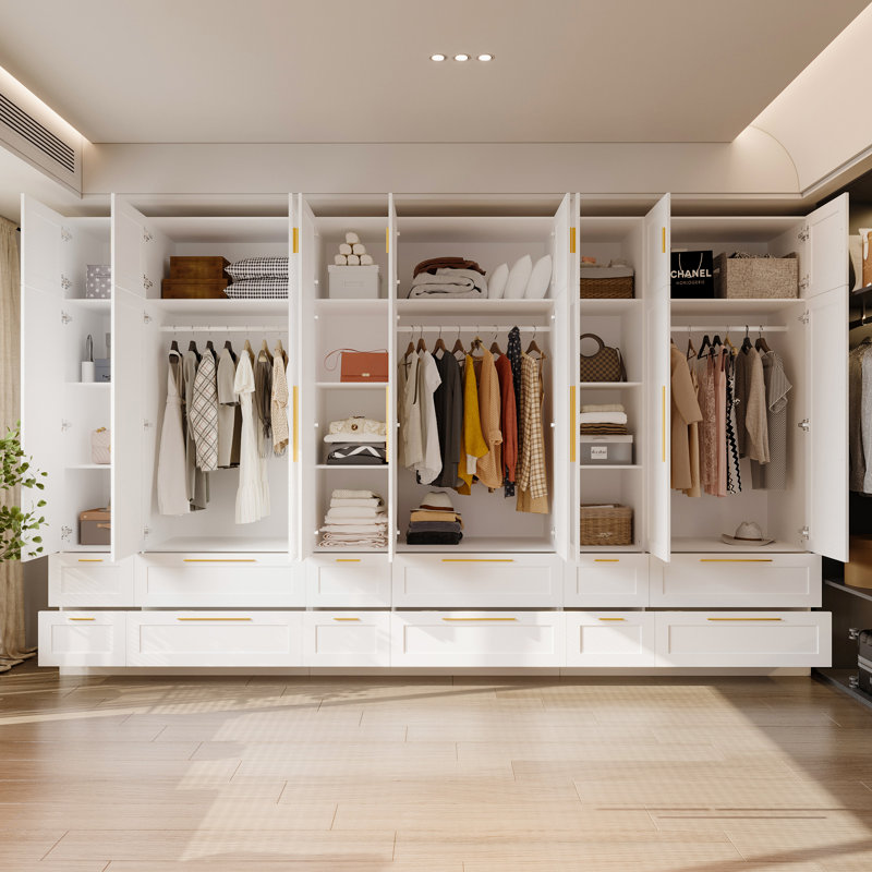 Hokku Designs Spacious Three-Piece Closet System With Mirror
